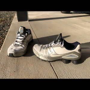 Nike Shox, White, Silver, Black and Blue